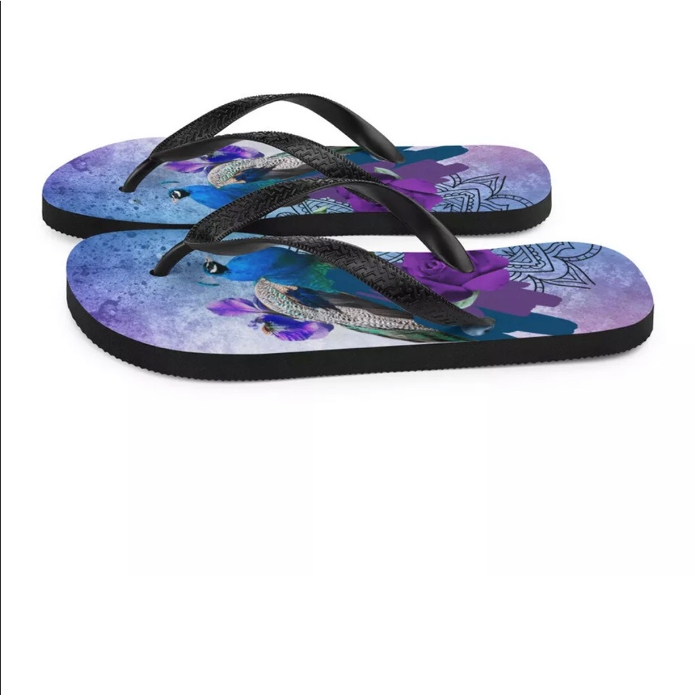 Blue Peacock Fashion Flip Flops